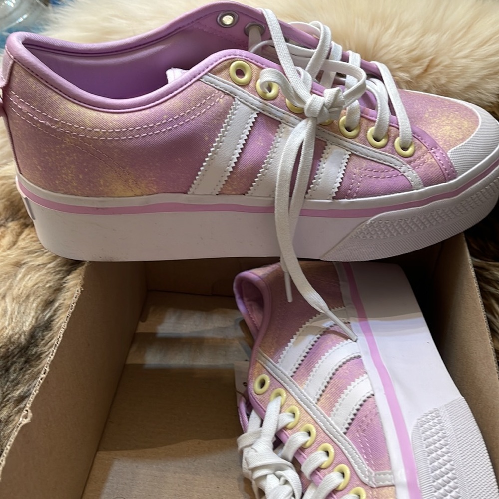 Adidas Nizza platform pink shoes woman’s size 8.5 new fairy chic sneakers - Picture 2 of 7